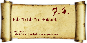 Fábián Hubert névjegykártya